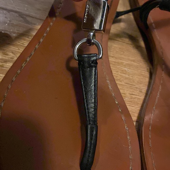 SOLD - Coach Strappy Black Sandal w/ Silver Decoration - Picture 2 of 10